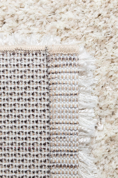LANA 柔境羊毛亮絲厚織地毯象牙白 100 背面特寫