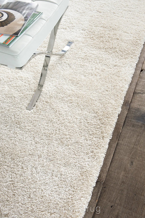 LANA 柔境羊毛亮絲厚織地毯象牙白 100 近拍