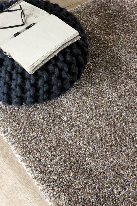 LANA 柔境羊毛亮絲厚織地毯灰褐 910 俯視