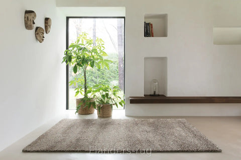 LANA 柔境羊毛亮絲厚織地毯灰褐 910 情境