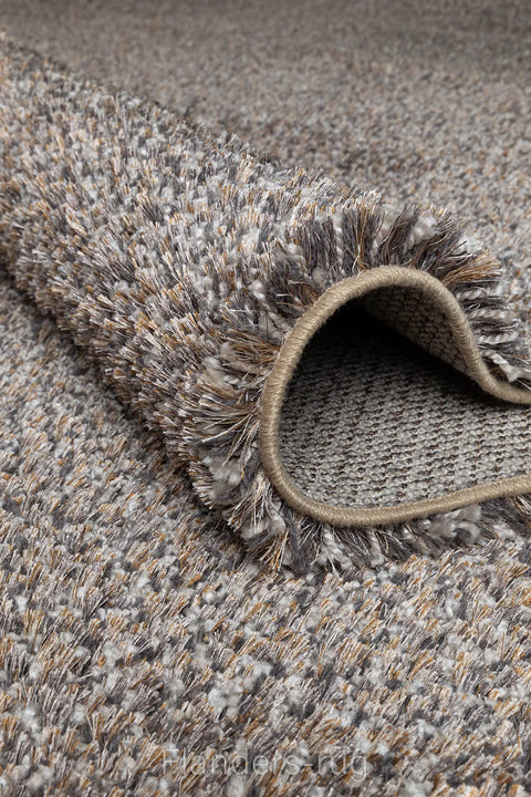 LANA 柔境羊毛亮絲厚織地毯灰褐 910 紋理特寫