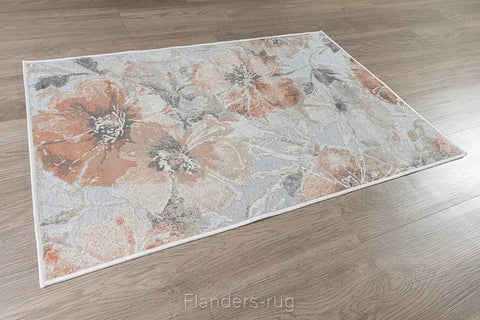 摺紙花卉系列立體浮雕雪尼爾絲毯~11035-696991罌粟花-67x110cm(情境)