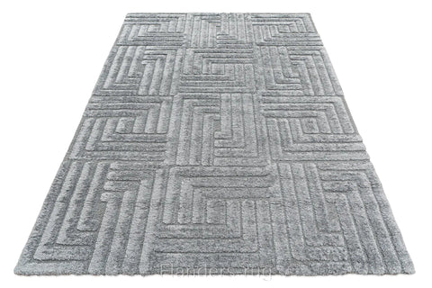 雅致幾何線條舒適長毛地毯~5171-13005方陣(俯視)