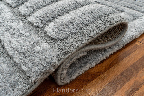 雅致幾何線條舒適長毛地毯~5171-13005方陣(紋理)