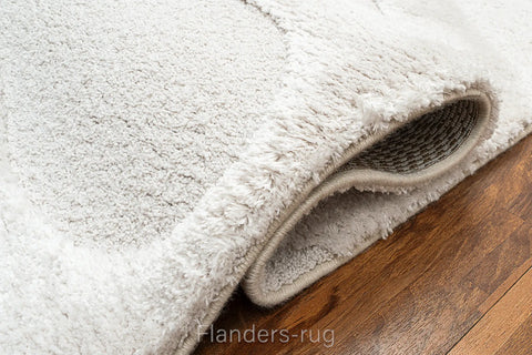 雅致抽象線條舒適長毛地毯~6191-13007仙納度白(紋理)