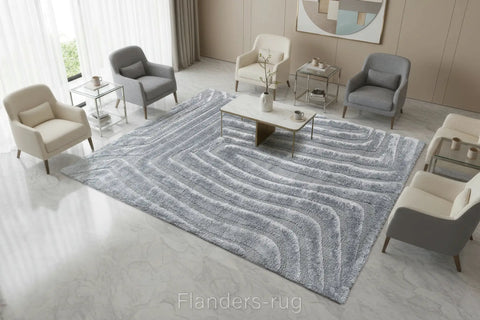 雅致幾何線條舒適長毛地毯~5171-13016香格里拉(情境)