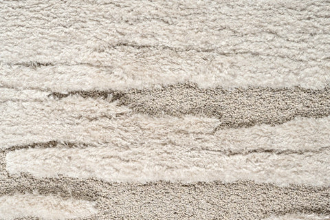 雅致抽象線條舒適長毛地毯~2383-13025雲間米(近拍)