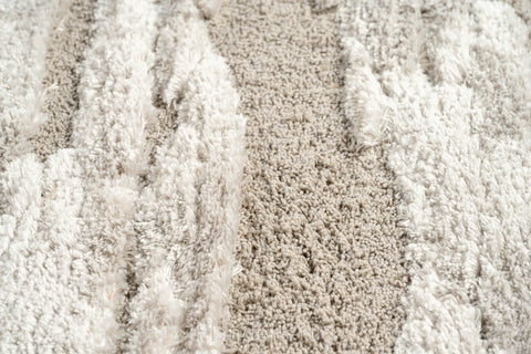 雅致抽象線條舒適長毛地毯~2383-13025雲間米(紋理)