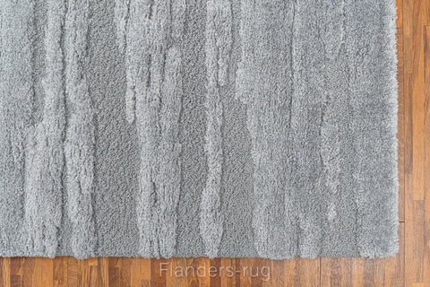 雅致抽象線條舒適長毛地毯~5171-13025雲間灰(角落)