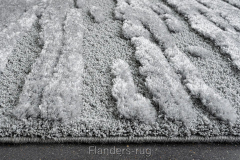 雅致抽象線條舒適長毛地毯~5171-13025雲間灰(拷客)