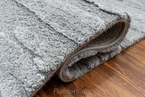 雅致抽象線條舒適長毛地毯~5171-13025雲間灰(紋理)