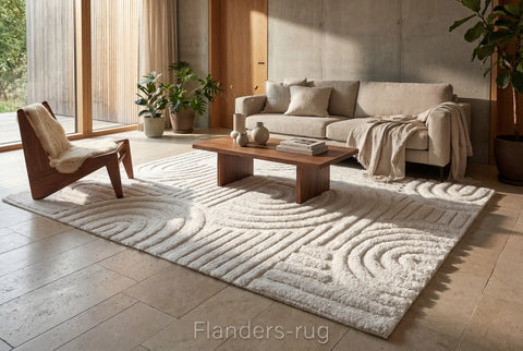 雅致抽象線條舒適長毛地毯~6191-13027浮現(情境)