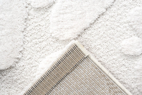 雅致抽象線條舒適長毛地毯~6191-13030雪原(背面)