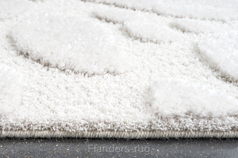 雅致抽象線條舒適長毛地毯~6191-13030雪原(側邊)