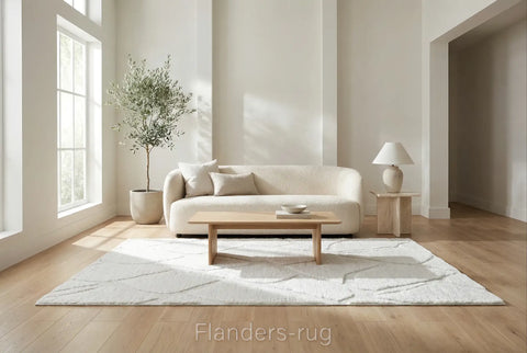 雅致抽象線條舒適長毛地毯~6191-13037霜痕(情境)