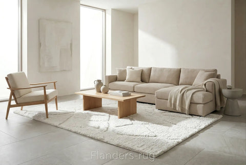 雅致抽象線條舒適長毛地毯~6191-13037霜痕(情境)