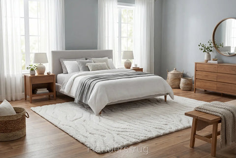 雅致抽象線條舒適長毛地毯~6191-13046涓流(情境)