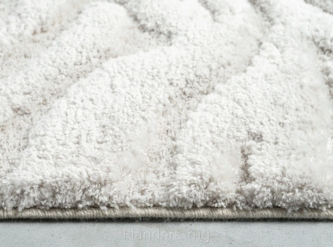 雅致抽象線條舒適長毛地毯~6191-13046涓流(側邊)