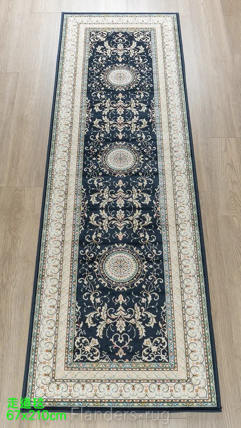 皇宮牌薄型化絲毯~14377-3161宮廷藍~67x210cm