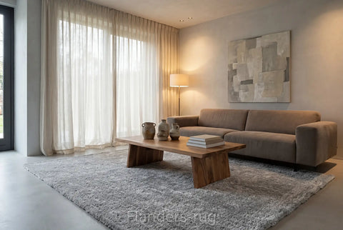舒適家雲柔刻紋簡約風地毯~2323-14500奢柔灰(情境)