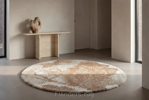 魅力北歐風雙股紗長毛圓形地毯~6727-23098渲染(情境)