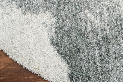 魅力北歐風雙股紗長毛圓形地毯~6747-23098渲染灰綠(角落)