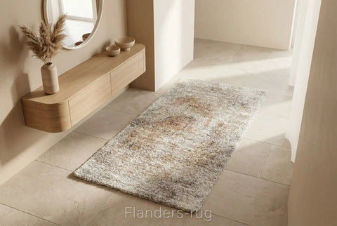 魅力北歐風雙股紗長毛床邊地毯~6787-23120暈印 | 80x150cm | 玄關