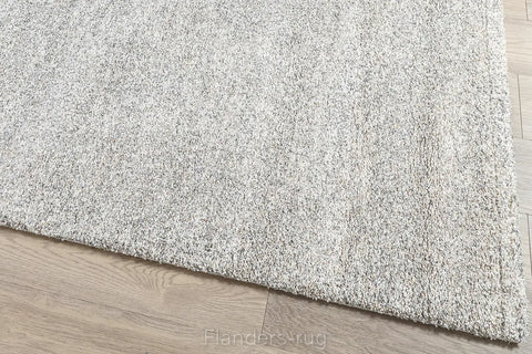 魅力素色雙股紗長毛地毯~6258-23500灰白~67x140cm(側面)