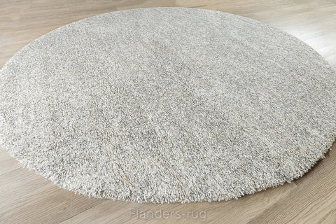 魅力北歐風雙股紗長毛圓形地毯~6258-23500灰白(俯視)