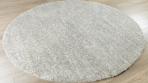 魅力北歐風雙股紗長毛圓形地毯~6258-23500灰白(側面)