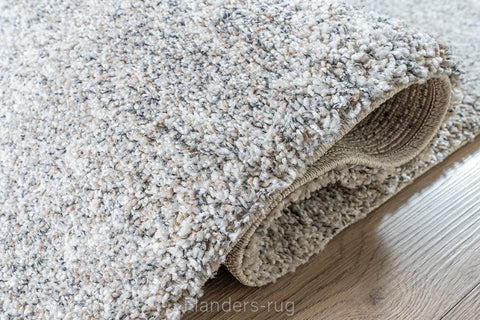 魅力素色雙股紗長毛地毯~6258-23500灰白(紋理)
