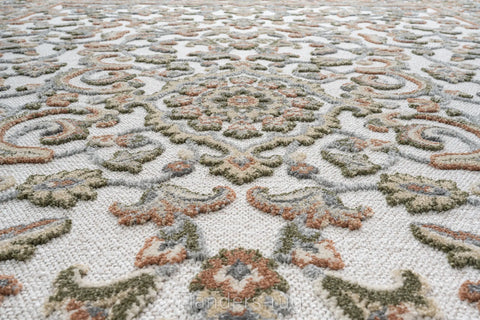 花呢再生纖維立體浮雕絲絨地毯~616165-35010綠洲(紋理)