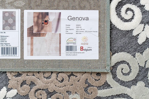 吉諾瓦立體浮雕厚絲毯~38001-556550錦緞灰(背面)