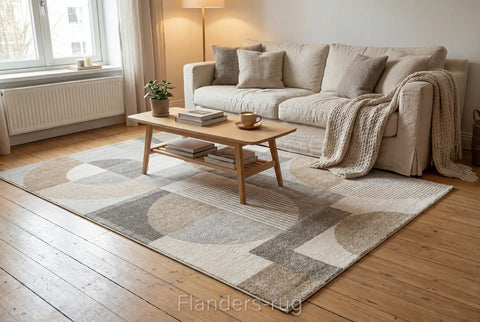 范倫堤諾抽象藝術地毯~6191-46052律動金(情境)