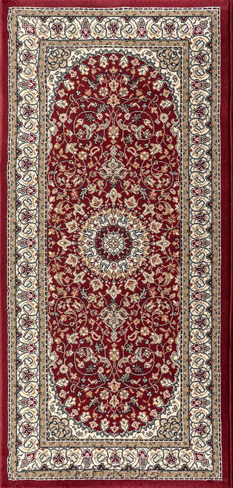 達文西百萬針高密度古典門口毯~1414-57119卡山紅-67x140cm