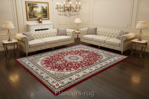 達文西百萬針高密度古典地毯~1414-57119卡山紅(情境)