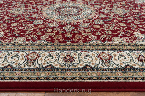 達文西百萬針高密度古典地毯~1414-57119卡山紅(側邊)