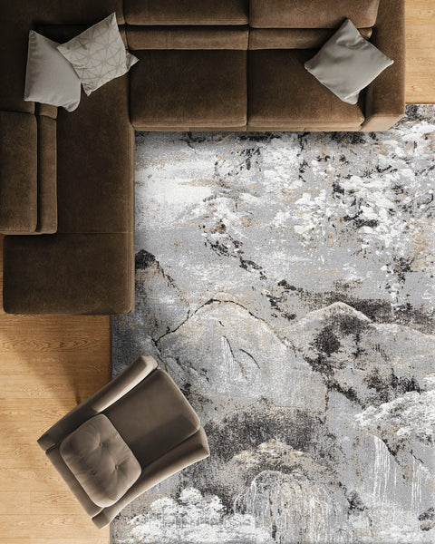 古銀百萬針高密度現代地毯~9293-63910山嵐(情境)