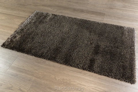 光譜極簡風細絲長毛地毯~80001-3333黑金(近拍)