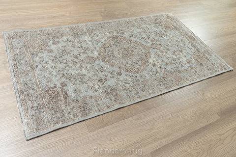 安緹卡復古風純棉雪尼爾平織地毯~91269-500299-70x140cm(近拍)