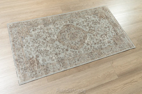 安緹卡復古風純棉雪尼爾平織地毯~91269-500299-70x140cm(側視)