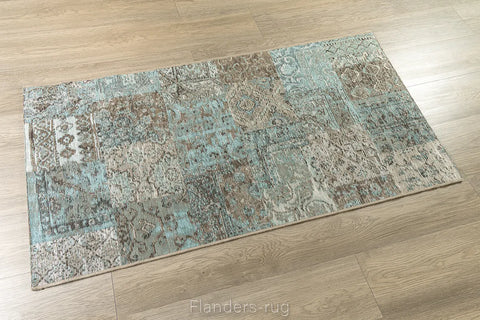 安緹卡復古風純棉雪尼爾平織地毯~91290-500799-70x140cm(側拍)