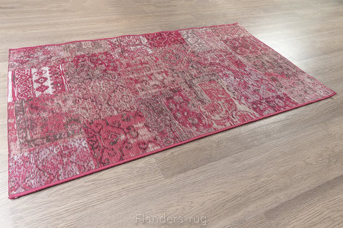 安緹卡復古風純棉雪尼爾平織地毯~91290-801399-70x140cm(近拍)