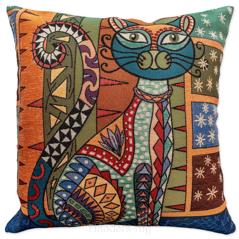 艾莉諾®提花織錦抱枕套43x43cm~貓城G-7002