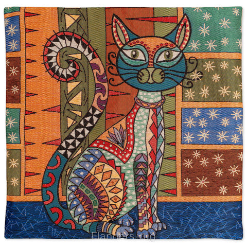 艾莉諾®提花織錦抱枕套43x43cm~貓城G-7002(抱枕套)