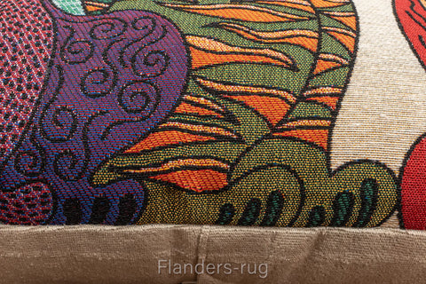 艾莉諾®提花織錦抱枕套43x43cm~貓城G-7012(紋理)