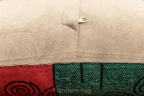 艾莉諾®提花織錦抱枕套43x43cm~貓城G-7014(背面)