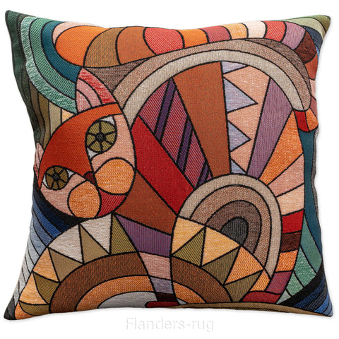 艾莉諾®提花織錦抱枕套43x43cm~貓城G-7015