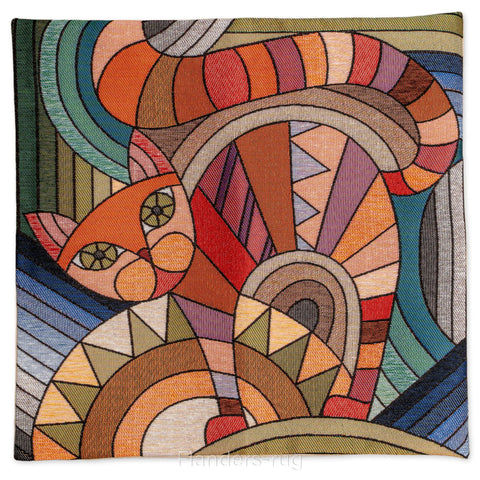 艾莉諾®提花織錦抱枕套43x43cm~貓城G-7015(抱枕套)