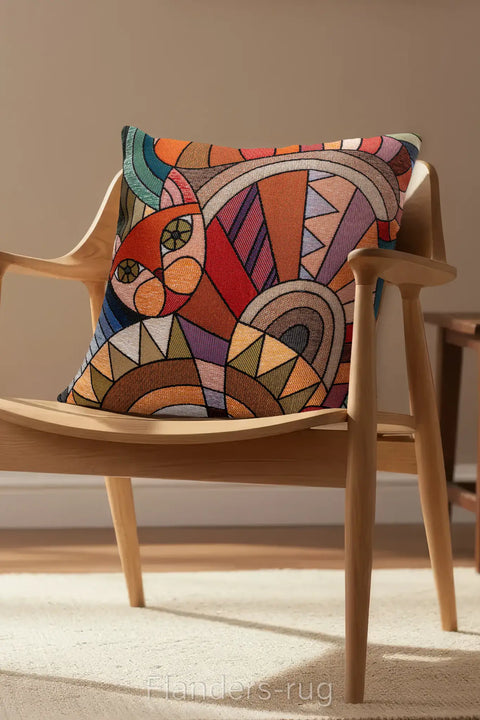 艾莉諾®提花織錦抱枕套43x43cm~貓城G-7015(主圖)